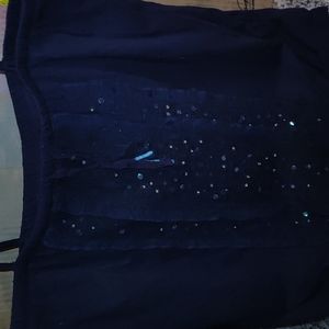 Aeropostale Tank Top Sequins Dark Blue Adj. Straps